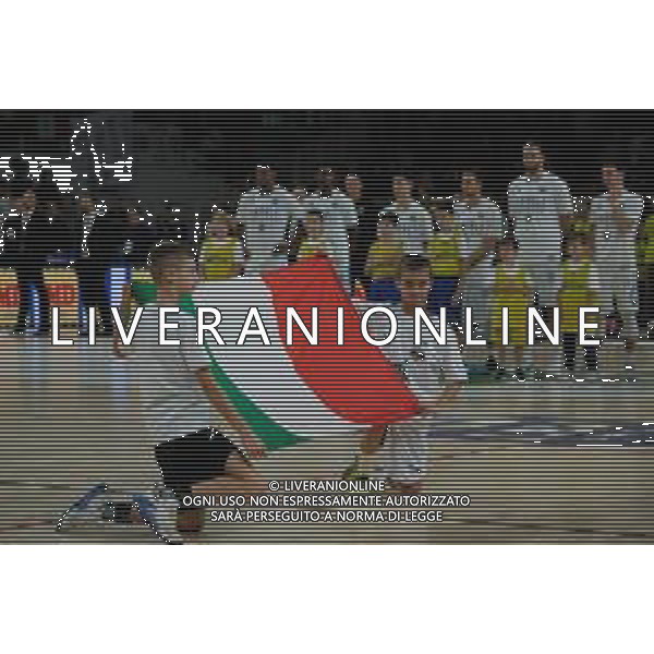 Campionato di Basket Serie A Trento, Italia 17/11/2019 Dolomiti Energia Basket Trentino-Vanoli Basket Cremona Nella foto: Cerimoniale pre-partita Dolomiti Trentino Energia VS Vanoli Bsket Cremona. FOTO ROBERTO TOMMASINI-ALESSIO MARINI-AG ALDO LIVERANI SAS