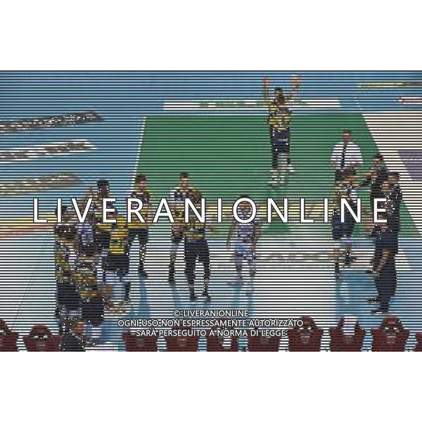 Campionato Italiano di Volley Superlega Serie A 2019/2020 Civitanova, Italia 17/11/2019 Cucine Lube Civitanova - Leo Shoes Modena Nella foto: Leo Shoes Modena scende in campo FOTO ROBERTO BARTOMEOLI-ALESSIO MARINI-AG ALDO LIVERANI SAS