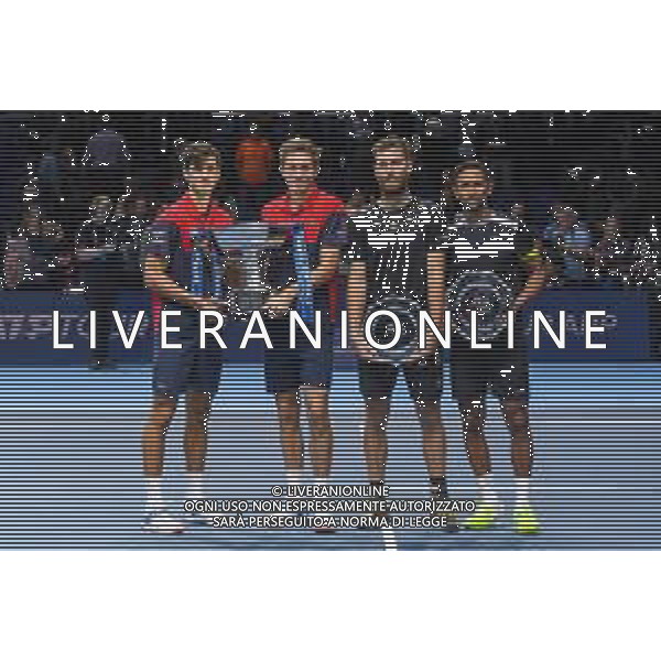 Internazionali di Tennis Londra, Italia 17/11/2019 Nitto ATP Final doppio maschile P HERBERT / N MAHUT vs R KLAASEN / M VENUS Nella foto: Nicola Mahut fra Pierre Hugues Herbert fra Raven Klaasen rsa Michael Venus nzl ©Roberto Zanettin-Alessio Marini/AGENZIA ALDO LIVERANI SAS
