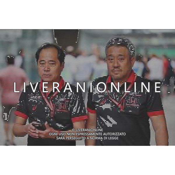 (L to R): Toyoharu Tanabe (JPN) Honda Racing F1 Technical Director with Masashi Yamamoto (JPN) Honda Racing F1 Managing Director. 16.11.2019. Formula 1 World Championship, Rd 20, Brazilian Grand Prix, Sao Paulo, Brazil, Qualifying Day. ONLY ITALY-AG ALDO LIVERANI SAS