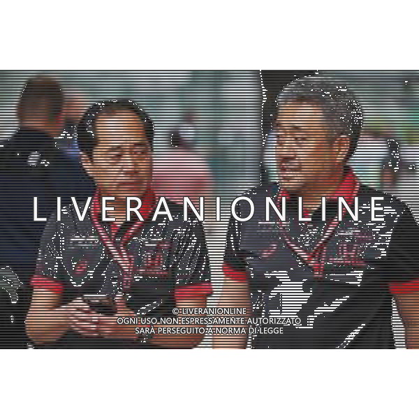 (L to R): Toyoharu Tanabe (JPN) Honda Racing F1 Technical Director with Masashi Yamamoto (JPN) Honda Racing F1 Managing Director. 16.11.2019. Formula 1 World Championship, Rd 20, Brazilian Grand Prix, Sao Paulo, Brazil, Qualifying Day. ONLY ITALY-AG ALDO LIVERANI SAS