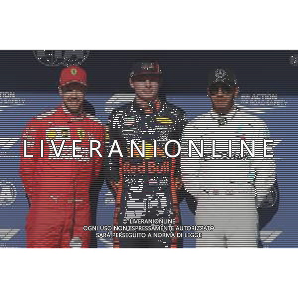 Pole for Max Verstappen (NLD) Red Bull Racing RB15, 2nd for Sebastian Vettel (GER) Ferrari SF90 and 3rd for Lewis Hamilton (GBR) Mercedes AMG F1 W10. 16.11.2019. Formula 1 World Championship, Rd 20, Brazilian Grand Prix, Sao Paulo, Brazil, Qualifying Day. ONLY ITALY-AG ALDO LIVERANI SAS