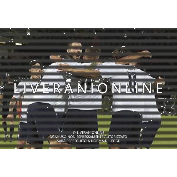18-11-2019 Palermo : italia - armenia qualificazioni europei 2020 Nella foto: Esultanza di ciro immobile festeggiato dopo il gol 1-0 GIUSEPPE SERGI/AG ALDO LIVERANI SAS