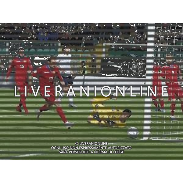 18-11-2019 Palermo : italia - armenia qualificazioni europei 2020 Nella foto: il tiro di Sandro Tonali sfiora il gol fuori di poco GIUSEPPE SERGI/AG ALDO LIVERANI SAS