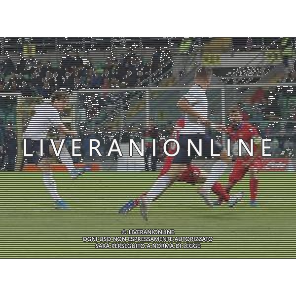 18-11-2019 Palermo : italia - armenia qualificazioni europei 2020 Nella foto: il tiro per il secondo gol di nicolo\' zaniolo del 5-0 GIUSEPPE SERGI/AG ALDO LIVERANI SAS