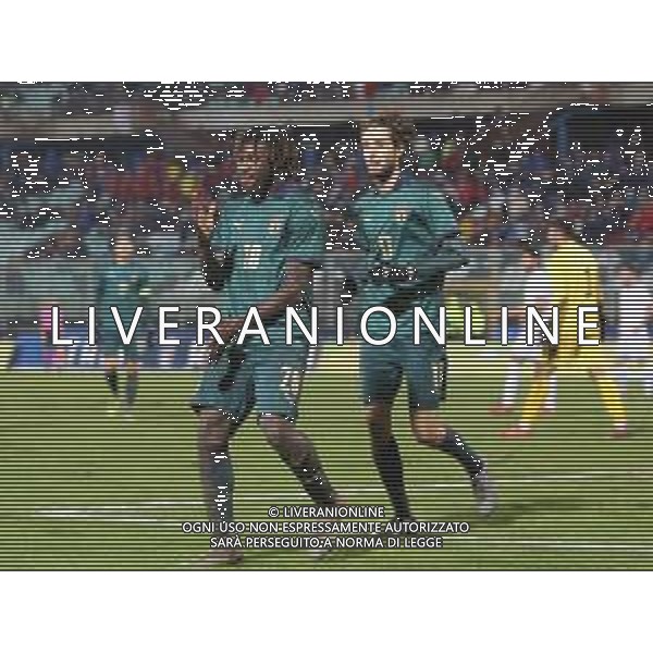 19-11-2019 Catania : Italia - Armenia qualificazioni europei 2021 U21 Nella foto: esultanza dopo il secondo gol di Moise kean del 3-0 GIUSEPPE SERGI/AG ALDO LIVERANI SAS