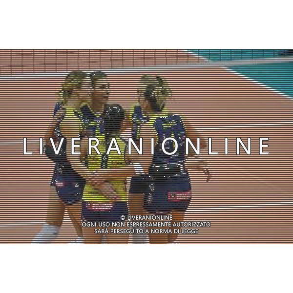 Volley Champions League Women 2019/2020 Treviso, Italia 19/11/2019 Carraro Imoco Conegliano vs Vasas Obuda Budapest Nella foto: Esultanza di Imoco Volley Conegliano foto ettore griffoni-alessio marini-ag aldo liverani sas