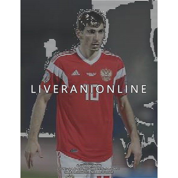 UEFA Qualificazioni Europee del gruppo I - SAN MARINO vs RUSSIA 19/11/2019 - nella foto: Zelimkhan Bakaev (Russia) ©CLAUDIO ZAMAGNI-AGENZIA ALDO LIVERANI Zelimkhan Bakaev (Russia) during the UEFA European Qualifiers match between SAN MARINO and RUSSIA at San Marino Olympic Stadium on November 19, 2019 in Serravalle Repubblic of San Marino photo credit by: CLAUDIO ZAMAGNI/ALDO LIVERANI PHOTO AGENCY