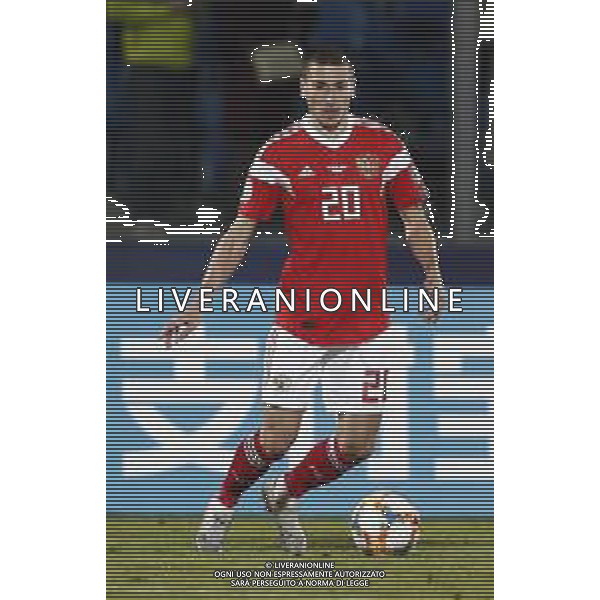 UEFA Qualificazioni Europee del gruppo I - SAN MARINO vs RUSSIA 19/11/2019 - nella foto: Aleksei Ionov (Russia) ©CLAUDIO ZAMAGNI-AGENZIA ALDO LIVERANI Aleksei Ionov (Russia) during the UEFA European Qualifiers match between SAN MARINO and RUSSIA at San Marino Olympic Stadium on November 19, 2019 in Serravalle Repubblic of San Marino photo credit by: CLAUDIO ZAMAGNI/ALDO LIVERANI PHOTO AGENCY