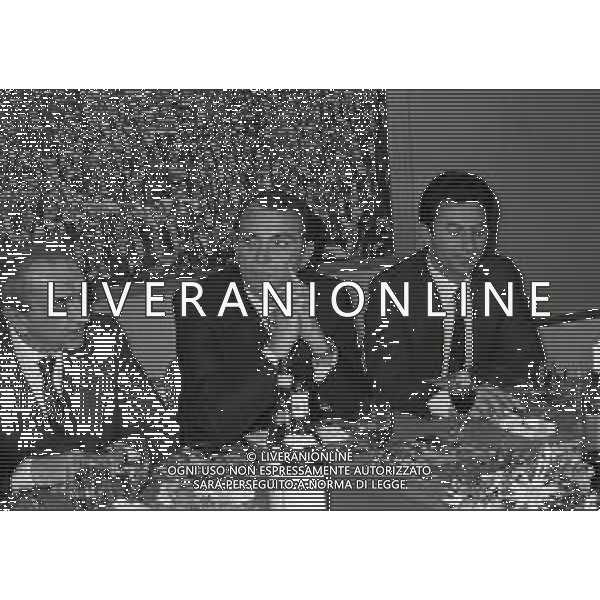 RETROSPETTIVA ERNESTO PELLEGRINI PRESIDENTE FC INTER NELLA FOTO ERNESTO PELLEGRINI CON GIUSEPPE PRISCO E GIORDANO PELLEGRINI NELL\'ANNO 1984 A MILANO ACQUISIZIONE INTER DA IVANOE FRAIZZOLI AG ALDO LIVERANI SAS