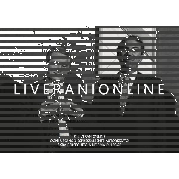 RETROSPETTIVA ERNESTO PELLEGRINI PRESIDENTE FC INTER NELLA FOTO ERNESTO PELLEGRINI NELL\'ANNO 1987-1988 ALLA PRESENTAZIONE DEL NUOVO ALLENATORE GIOVANNI TRAPATTONI AG ALDO LIVERANI SAS 