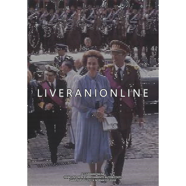BALDOVINO principe del BELGIO, duca di Brabante, fu RE dei Belgi dal 16 luglio 1951 al 31 luglio 1993, giorno della Sua morte - RETROSPETTIVA Nella foto con la moglie FABIOLA nel 1983 © Zamboni / Archivio Giovanni Liverani / AGENZIA ALDO LIVERANI SAS