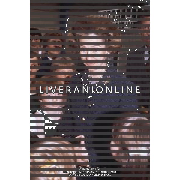 FABIOLA de Mora y Aragon del BELGIO, REGINA dei Belgi dal 16 luglio 1951 al 31 luglio 1993, come consorte di RE Baldovino I - RETROSPETTIVA Nella foto in visita a L\'ESPOIR di Liegi nel 1982 © ZAMBONI /ARCHIVIO GIOVANNI LIVERANI/AGENZIA ALDO LIVERANI SAS