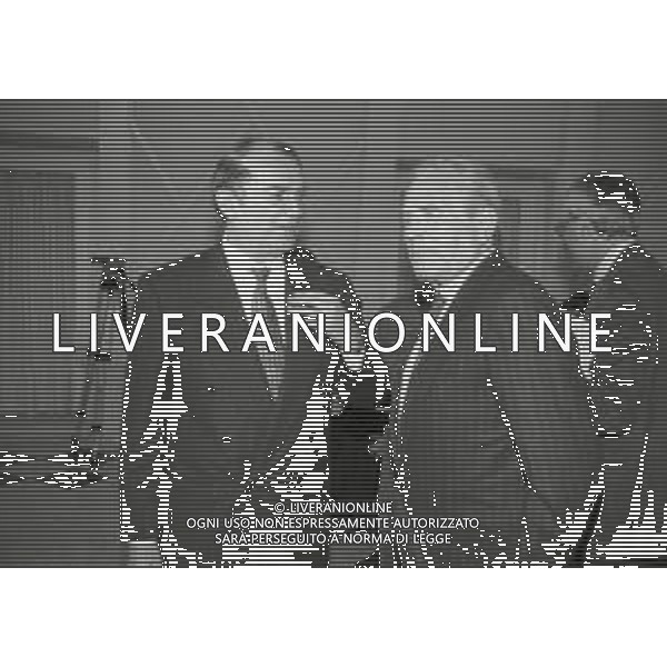 RETROSPETTIVA ERNESTO PELLEGRINI PRESIDENTE FC INTER NELLA FOTO ERNESTO PELLEGRINI NELL\'ANNO 1992-1993 CON GIAMPIERO BONIPERTI AG ALDO LIVERANI SAS 