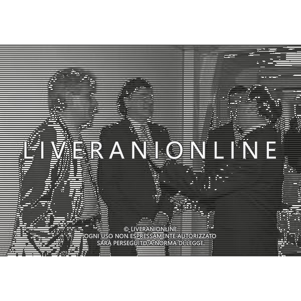 RETROSPETTIVA ERNESTO PELLEGRINI PRESIDENTE INTER NELLA FOTO ERNESTO PELLEGRINI PRESIDENTE INTER NELL\'ANNO 1993-1994 CON FRANCO DAL CIN E RENATO CIPOLLINI AG ALDO LIVERANI SAS