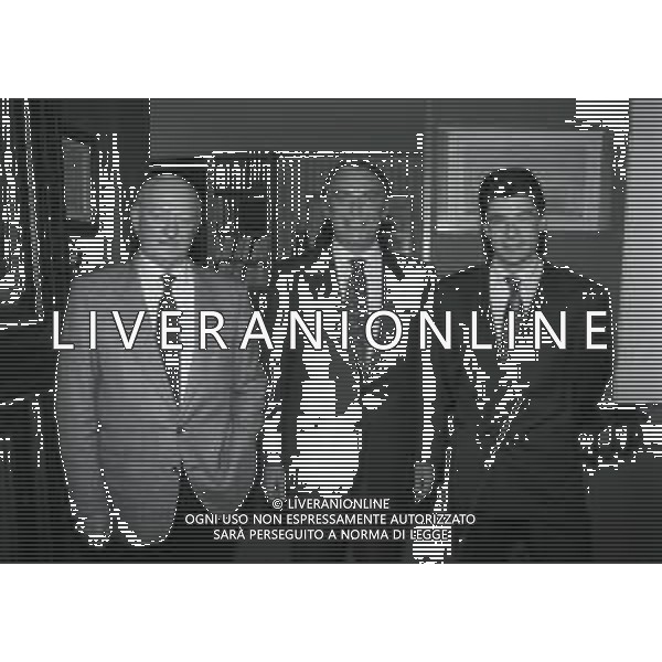 RETROSPETTIVA ERNESTO PELLEGRINI PRESIDENTE FC INTER NELLA FOTO ERNESTO PELLEGRINI NELL\'ANNO 1992-1993 CON AGOSTINO OMINI E GIANNI BUGNO IN VILLA DA ERNESTO PELLEGRINI AG ALDO LIVERANI SAS 