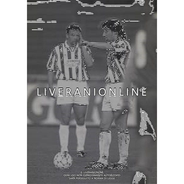 11-04-1995 TORINO-COPPA ITALIA JUVENTUS LAZIO 2-1 NELLA FOTO ALESSANDRO DEL PIERO E ROBERTO BAGGIO AG ALDO LIVERANI SAS