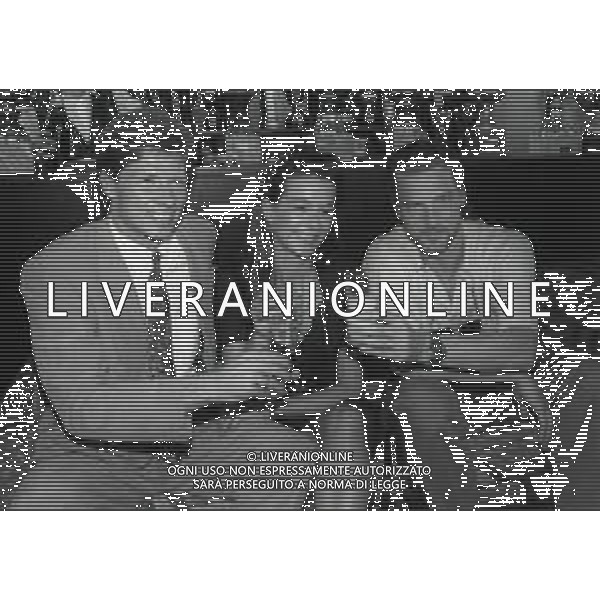 RETROSPETTIVA STEFAN REUTER CALCIATORE NELLA FOTO STEFAN REUTER CON LA MOGLIE E STEFANO TACCONI AG ALDO LIVERANI SAS