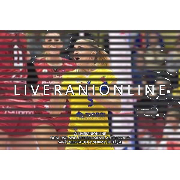 Campionato Italiano di Volley Serie A1 Femminile 2019/2020 Busto Arsizio, Italia 23/11/2019 Unet E-Work Busto Arsizio vs Bosca S.Bernardo Cuneo Nella foto: esultanza di Giulia Leonardi (UYBA - Unet E-Work Busto Arsizio) FOTO ELISA CALABRESE-ALESSIO MARINI-AG ALDO LIVERANI SAS