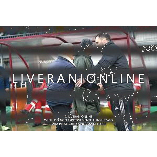 Campionato Italiano di Calcio Serie B 2019/2020 Cittadella (PD), Italia 24/11/2019 Cittadella vs Pisa Nella foto: Roberto Venturato allenatore della AS Cittadella e Luca D\'Angelo allenatore dell\' AC Pisa FOTO ALESSIO MARINI-AG ALDO LIVERANI SAS