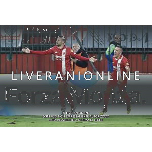 Rigoni SX esulta dopo il suo gol dell’1 a 0 Monza Monza vs Alessandria Campionato Serie C girone A - 16° giornata Monza 24-11-2019 - Stadio Brianteo foto Roberto Garavaglia - ag. Aldo Liverani sas