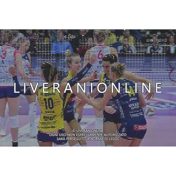 Campionato Italiano di Volley Serie A1 Femminile 2019/2020 Treviso, Italia 24/11/2019 Imoco Volley Conegliano vs Savino Del Bene Scandicci Nella foto: Esultanza Imoco Volley Conegliano FOTO FLAVIO PAVANELLO-ALESSIO MARINI-AG ALDO LIVERANI SAS