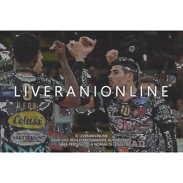 Campionato Italiano di Volley Superlega Serie A 2019/2020 Perugia, Italia 24/11/2019 Sir Safety Conad Perugia vs Consar Ravenna Nella foto: filippo lanza (n.10 schiacciatore sir safety conad perugia) esulta FOTO LORIS CERQUIGLINI-ALESSIO MARINI-AG ALDO LIVERANI SAS