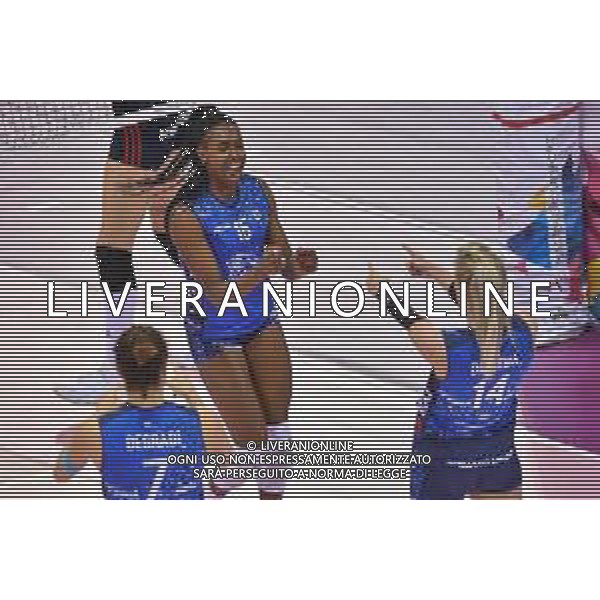 Campionato Italiano di Volley Serie A1 Femminile 2019/2020 Firenze, Italia 24/11/2019 Il Bisonte Firenze vs Zanetti Bergamo Nella foto: Sylvia Nwakalor (Il Bisonte Firenze) esulta FOTO LISA GUGLIELMI-ALESSIO MARINI-AG ALDO LIVERANI SAS