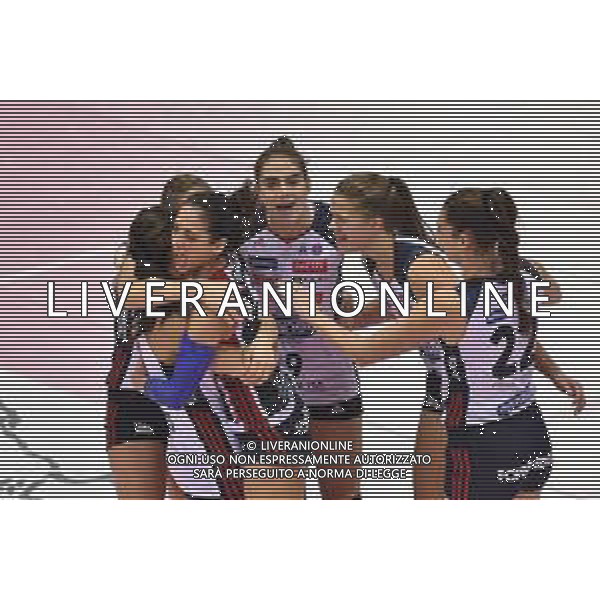 Campionato Italiano di Volley Serie A1 Femminile 2019/2020 Firenze, Italia 24/11/2019 Il Bisonte Firenze vs Zanetti Bergamo Nella foto: Esultanza Zanetti Bergamo FOTO LISA GUGLIELMI-ALESSIO MARINI-AG ALDO LIVERANI SAS