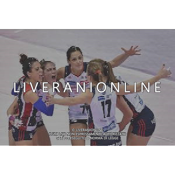 Campionato Italiano di Volley Serie A1 Femminile 2019/2020 Firenze, Italia 24/11/2019 Il Bisonte Firenze vs Zanetti Bergamo Nella foto: Esultanza Zanetti Bergamo FOTO LISA GUGLIELMI-ALESSIO MARINI-AG ALDO LIVERANI SAS
