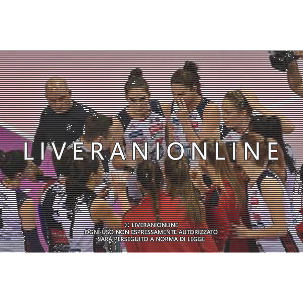 Campionato Italiano di Volley Serie A1 Femminile 2019/2020 Firenze, Italia 24/11/2019 Il Bisonte Firenze vs Zanetti Bergamo Nella foto: Time-out Zanetti Bergamoi FOTO LISA GUGLIELMI-ALESSIO MARINI-AG ALDO LIVERANI SAS