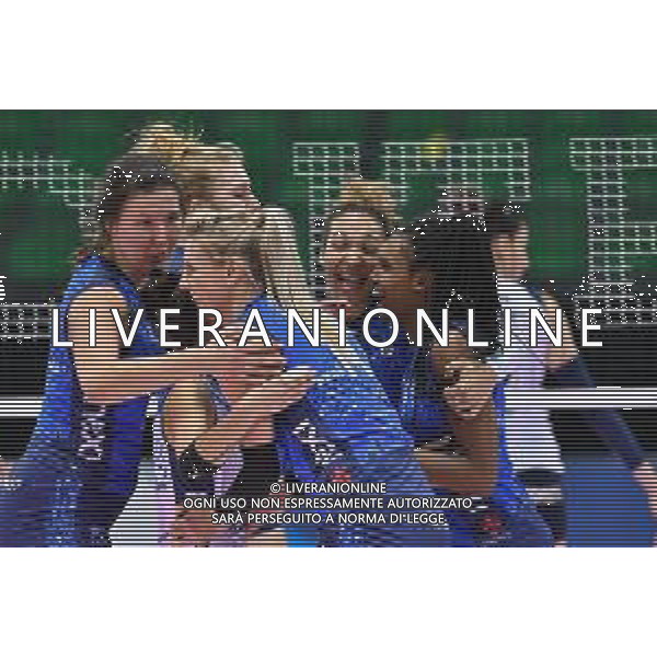 Campionato Italiano di Volley Serie A1 Femminile 2019/2020 Firenze, Italia 24/11/2019 Il Bisonte Firenze vs Zanetti Bergamo Nella foto: Esultanza Il Bisonte Firenze FOTO LISA GUGLIELMI-ALESSIO MARINI-AG ALDO LIVERANI SAS