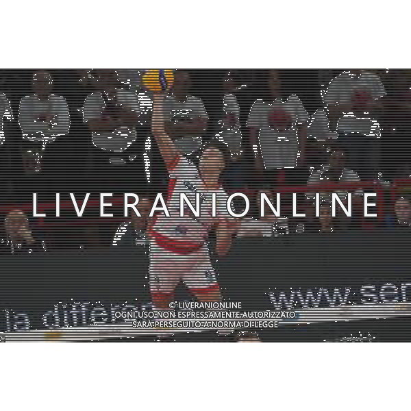 Campionato Italiano di Volley Superlega Serie A 2019/2020 Perugia, Italia 24/11/2019 Sir Safety Conad Perugia vs Consar Ravenna Nella foto: recine francesco (n.9 schiacciatore consar ravenna) alla battuta FOTO LORIS CERQUIGLINI-ALESSIO MARINI-AG ALDO LIVERANI SAS