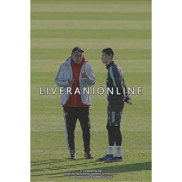 Torino 25.11.2019 Continassa Allenamento rifinitura Champions League Juventus Atletico Madrid ©Viganti/Agenzia Aldo Liverani Nella foto: maurizio sarri e cristiano ronaldo ©/AGENZIA ALDO LIVERANI SAS