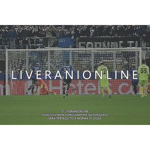 il gol su rigore di luis Muriel del 1 a 0 Atalanta Atalanta vs Dinamo Zagabria UEFA Champions League fase a gironi 5° giornata gruppo C Milano 26-11-2019 Stadio Giuseppe Meazza - San Siro foto Roberto Garavaglia - ag. Aldo Liverani sas