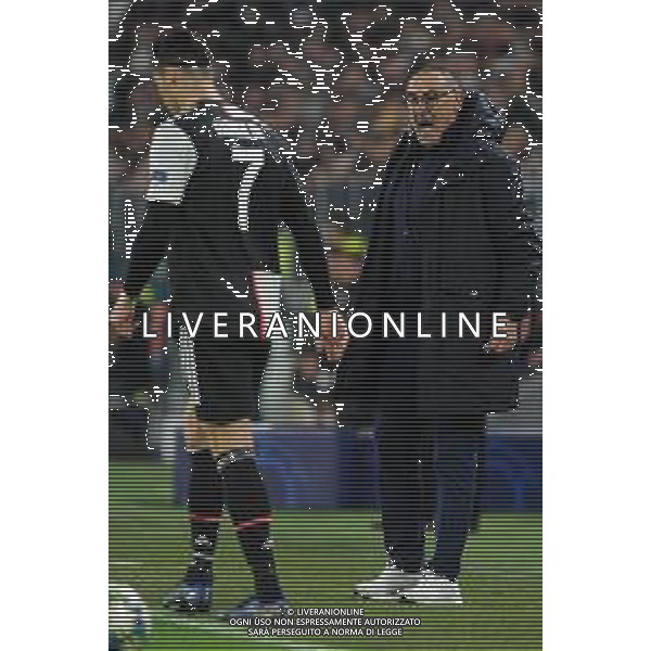 Torino 26.11.2019 Allianz Stadium Juventus vs Atletico Madrid Champions League 2019/2020 ©Falzone/Agenzia Aldo Liverani Nella foto: maurizio sarri e cristiano ronaldo © /AGENZIA ALDO LIVERANI SAS