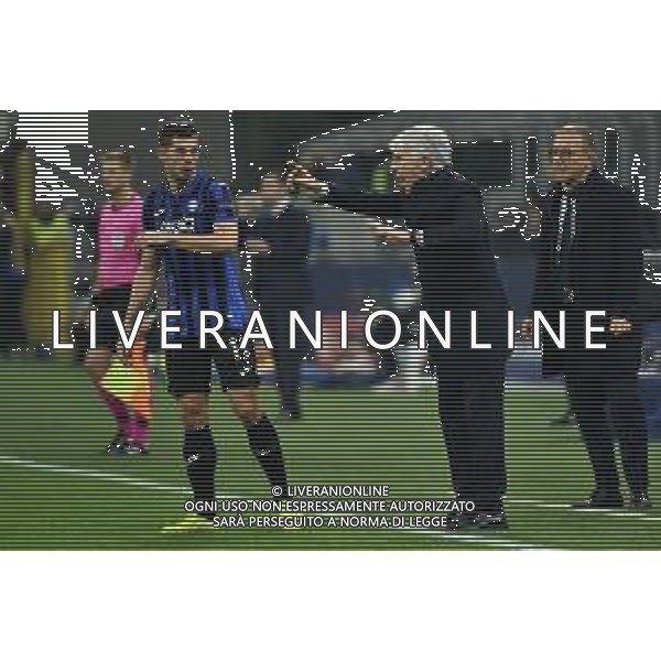 Remo Freuler (Atalanta) SX e Gian Piero Gasperini allenatore Atalanta DX Atalanta vs Dinamo Zagabria UEFA Champions League fase a gironi 5° giornata gruppo C Milano 26-11-2019 Stadio Giuseppe Meazza - San Siro foto Roberto Garavaglia - ag. Aldo Liverani sas