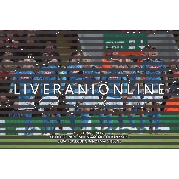 LIVERPOOL - NAPOLI CHAMPIONS LEAGUE 27.11.2019 NELLA FOTO: ESULTANZA DOPO IL GOL DI DRIES MERTENS ©MOSCA/AGENZIA ALDO LIVERANI SAS