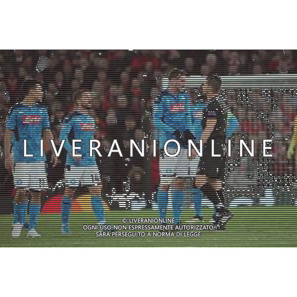 LIVERPOOL - NAPOLI CHAMPIONS LEAGUE 27.11.2019 NELLA FOTO: FABIAN RUIZ PROTESTA CON L\'ARBITRO DOPO IL GOL DI DEJAN LOVREN ©MOSCA/AGENZIA ALDO LIVERANI SAS