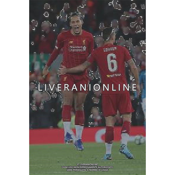 LIVERPOOL - NAPOLI CHAMPIONS LEAGUE 27.11.2019 NELLA FOTO: ESULTANZA DOPO IL GOL DI DEJAN LOVREN, CON VIRGIL VAN DIJK ©MOSCA/AGENZIA ALDO LIVERANI SAS