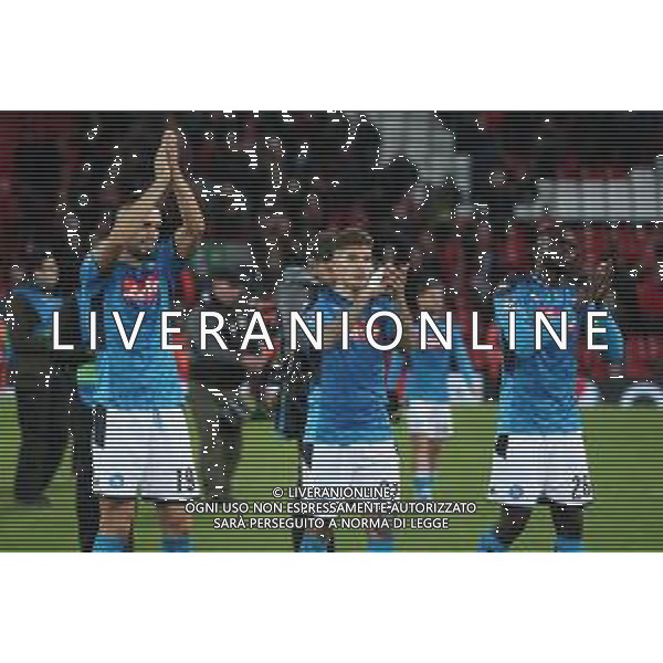 LIVERPOOL - NAPOLI CHAMPIONS LEAGUE 27.11.2019 NELLA FOTO: FINE GARA NIKOLA MAKSIMOVIC, GIOVANNI DI LORENZO, KALIDOU KOULIBALY ©MOSCA/AGENZIA ALDO LIVERANI SAS