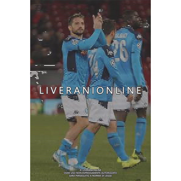 LIVERPOOL - NAPOLI CHAMPIONS LEAGUE 27.11.2019 NELLA FOTO: ESULTANZA DI DRIES MERTENS ©MOSCA/AGENZIA ALDO LIVERANI SAS