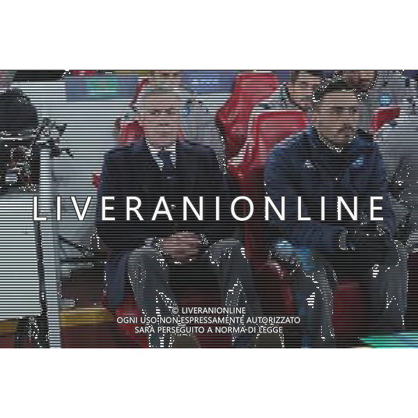 27-11-2019 LIVERPOOL NAPOLI CHAMPIONS LEAGUE NELLA FOTO: CARLO ANCELOTTI, DAVIDE ANCELOTTI FOTO MOSCA, AG.LIVERANI