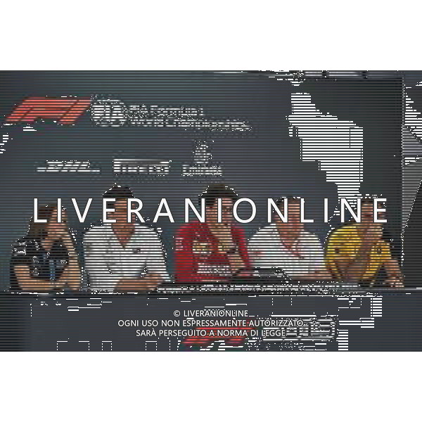 The FIA Press Conference (L to R): Claire Williams (GBR) Williams Racing Deputy Team Principal; Toto Wolff (GER) Mercedes AMG F1 Shareholder and Executive Director; Mattia Binotto (ITA) Ferrari Team Principal; Zak Brown (USA) McLaren Executive Director; Cyril Abiteboul (FRA) Renault Sport F1 Managing Director. 29.11.2019. Formula 1 World Championship, Rd 21, Abu Dhabi Grand Prix, Yas Marina Circuit, Abu Dhabi, Practice Day. ©/AGENZIA ALDO LIVERANI SAS - ITALY ONLY EDITORIAL USE ONLY - - GP F1 ABU DHABI PROVE LIBERE 29.11.2019