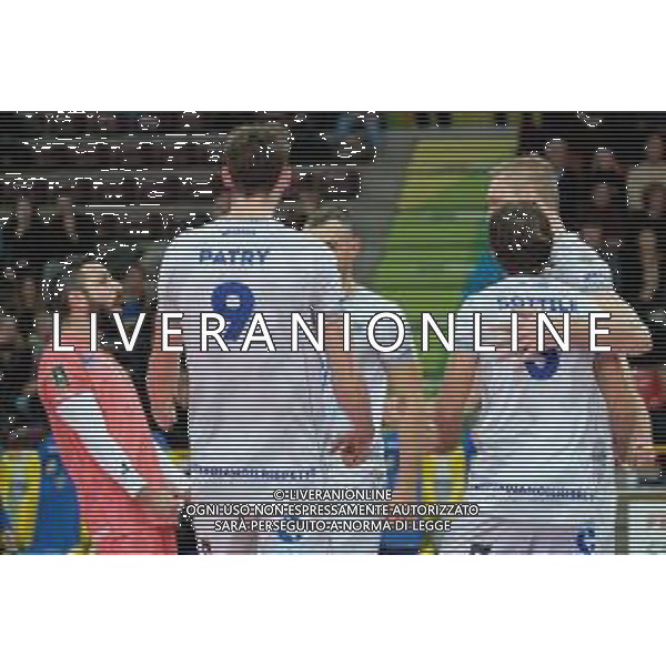 Campionato Italiano di Volley Superlega Serie A 2019/2020 Verona, Italia 01/12/2019 Calzedonia Verona vs Top Volley Latina Nella foto: Esultanza Top Volley Latina. foto roberto tommasini-alessio marini-ag aldo liverani sas