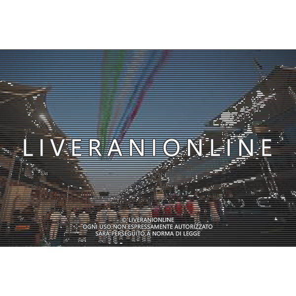 Grid atmosphere - air display. 01.12.2019. Formula 1 World Championship, Rd 21, Abu Dhabi Grand Prix, Yas Marina Circuit, Abu Dhabi, Race Day. AG ALDO LIVERANI SAS-ONLY ITALY