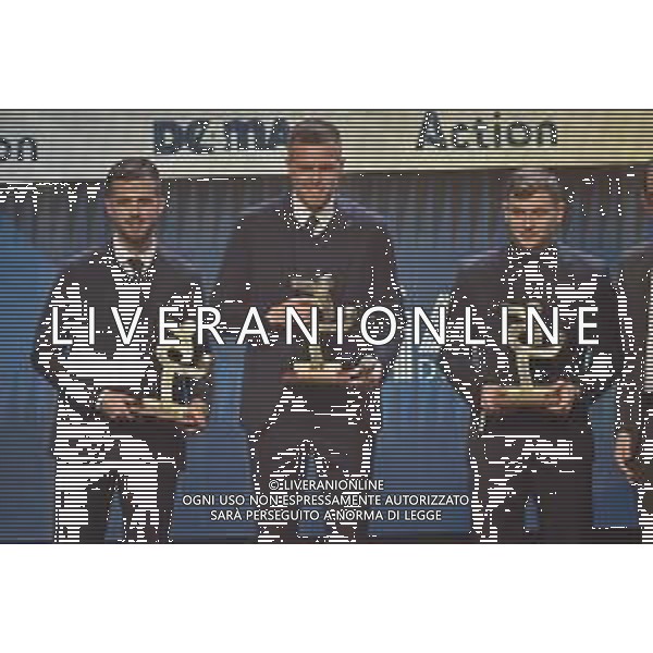 Miralem Pjanic Ilicic, Josip Ilicic e Nicolo\' Barella premiati per il centrocampo Gran Gala’ del Calcio Milano 2-12-2019 Megawatt Court foto Roberto Garavaglia - ag. Aldo Liverani sas