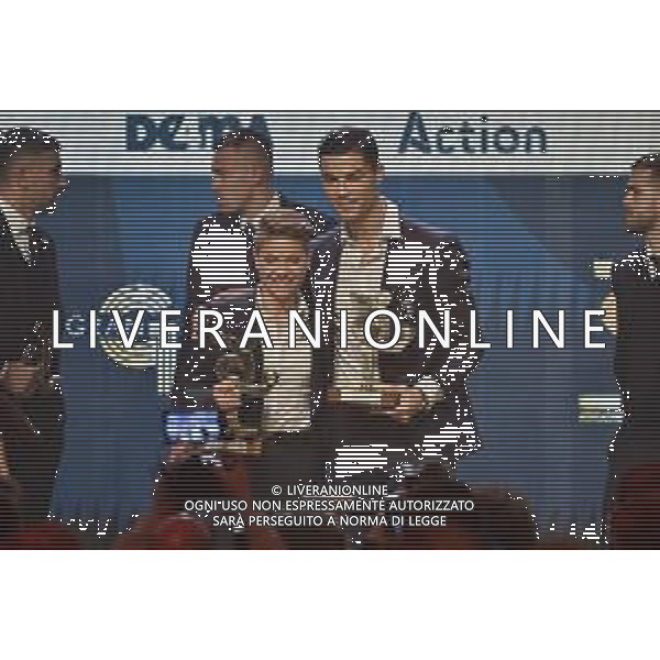 Manuela Giugliano (Roma) e Cristiano Ronaldo (Juventus) rispettivamente miglior giocatrice e miglior giocatore della passata stagione Gran Gala’ del Calcio Milano 2-12-2019 Megawatt Court foto Roberto Garavaglia - ag. Aldo Liverani sas