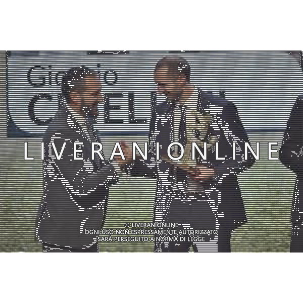 Giorgio Chiellini (Juventus) uno dei migliori difensori della passata stagione, sulla SX Gianluca Zambrotta Gran Gala’ del Calcio Milano 2-12-2019 Megawatt Court foto Roberto Garavaglia - ag. Aldo Liverani sas