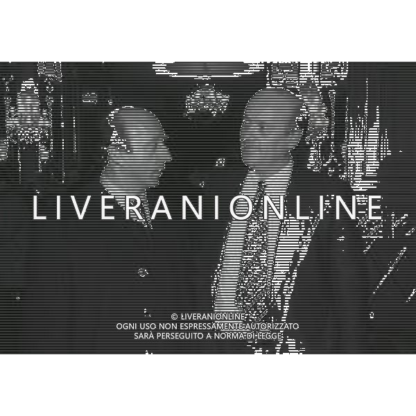 RETROSPETTIVA LUCIANO MOGGI DIRIGENTE SPORTIVO NELLA FOTO LUCIANO MOGGI NELL\'ANNO 1991-1992 DIRIGENTE AL TORINO CALCIO CON PAOLO CASARIN AG ALDO LIVERANI SAS